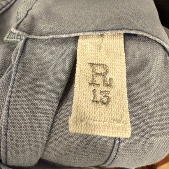 R13 Cropped Cargo Trousers Pants 28 R Ice Blue - Picture 4 of 11